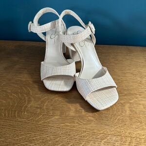 Jessica Simpson Cream Heels with Adjustable Strap